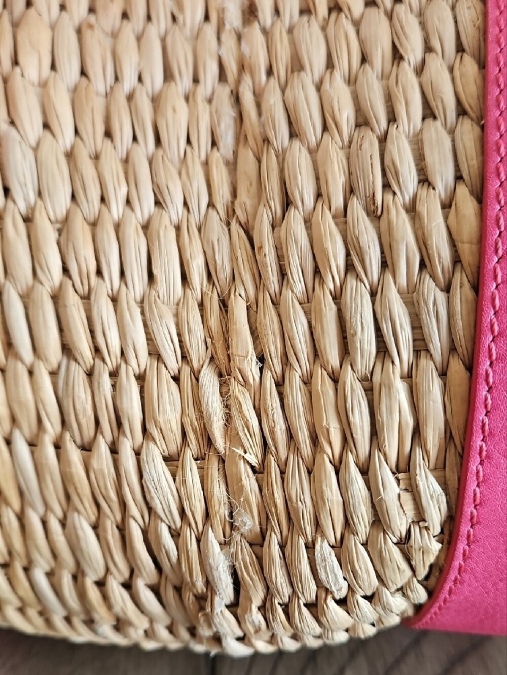Y2K Juicy Couture Pink Straw Leather Trim Bag with Cherry Charm Coquette Rare - Picture 5 of 16